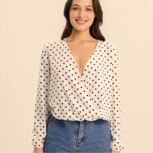 3/4 Cuffed Sleeve Printed Chiffon Blouse V Neck Tunic Top Work Shirt